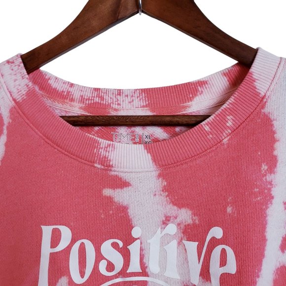 Time & Tru Womens XL Sweatshirt Pink Handcraft Tie-Dyed Graphics Side Slits - Picture 5 of 15